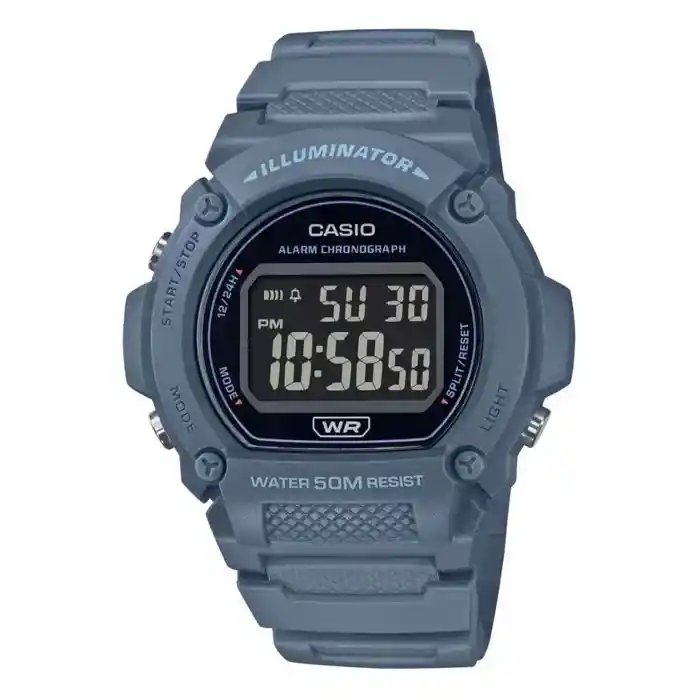 Reloj Casio Modelo W 219hc 2b Diseño Deportivo