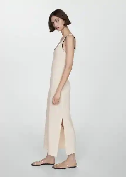 Vestido Matildo Crudo Talla L Mujer Mango