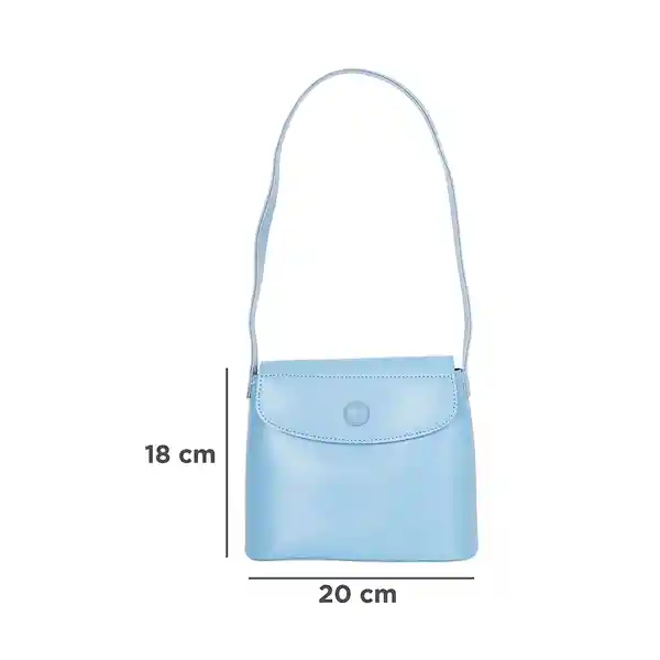 Bolso Hobo Con Solapa y Botón Azul Miniso