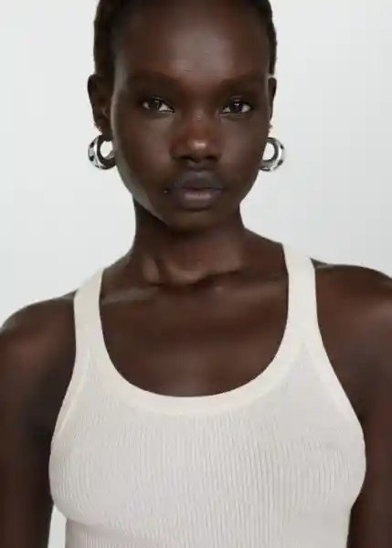 Top Riri Off White Talla S Mujer Mango