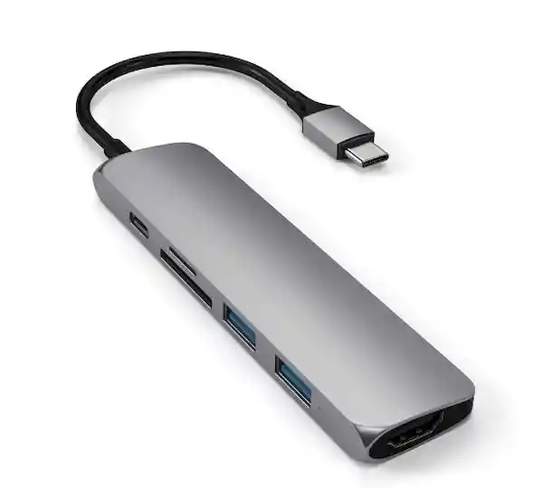 Satechi Adaptador Type-C Slim Multimedia V2 Gris Espacial