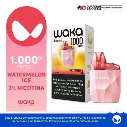 Waka Vapeador Mini Diamond Watermelon Ice 3% 1000 Puff