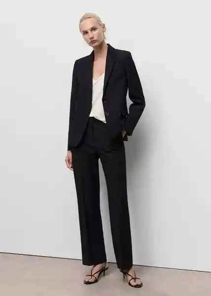 Pantalón Bergen Navy Talla 34 Mujer Mango
