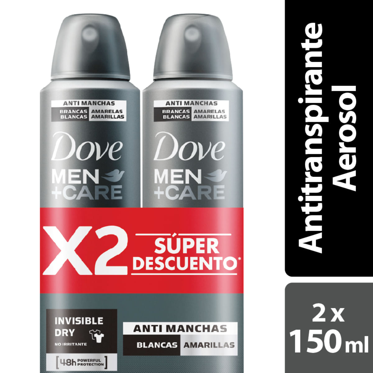 Dove Men+Care Desodorante Anti Manchas Invisible Dry 178g