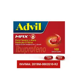 Advil Max Ibuprofeno Alivio Dolores Asociados a Inflamacion X 100