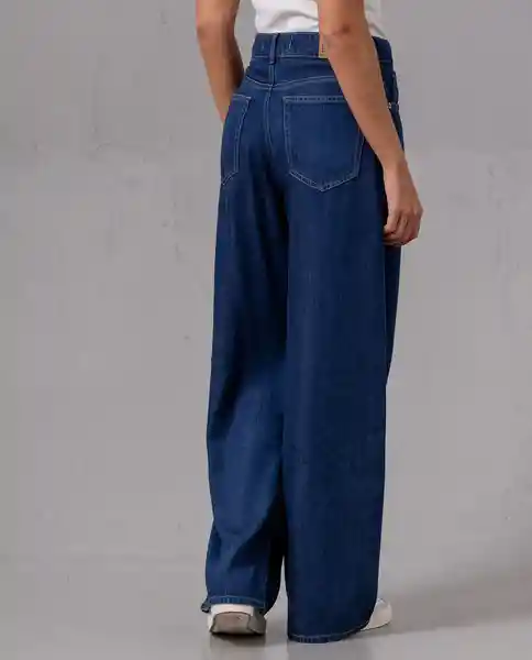 Jean Wide Leg Mujer Azul Prusia Oscuro Talla 10 74939 Rifle