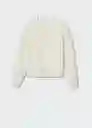 Sudadera Basic Crudo Talla M Mujer Mango