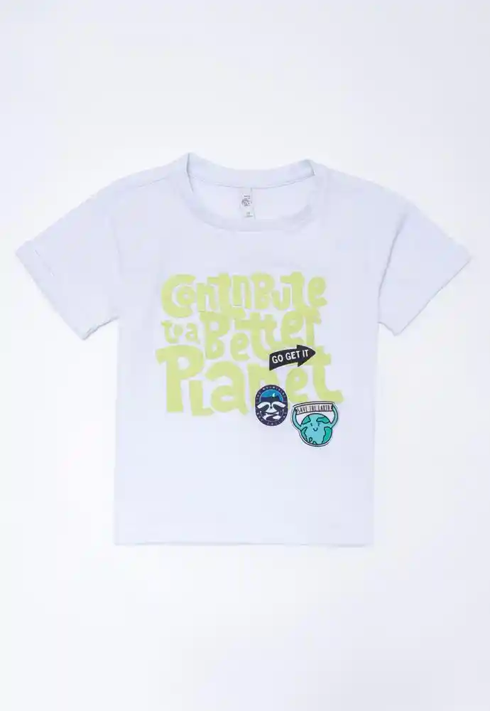 Camiseta Manga Corta 9/12meses-blanco