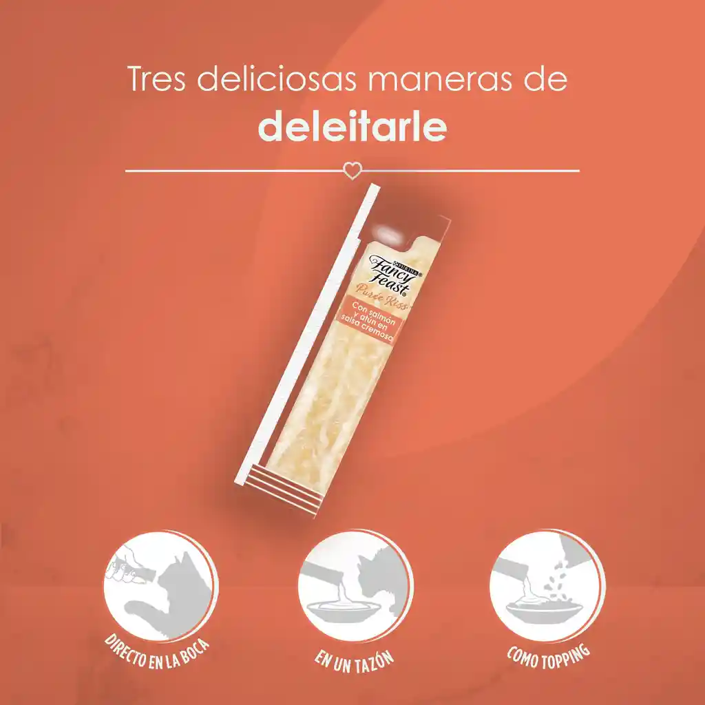 Snack liquido para gatos Fancy Feast con atún y salmón x40gr