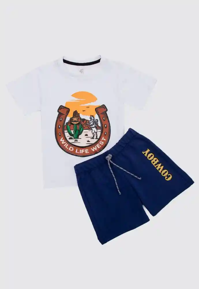 Conjunto Corto 4t-blanco