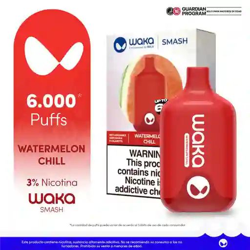 WAKA SMASH Vape Watermelon Chill-3% 6000 puff