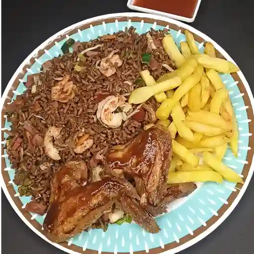 Combo arroz chino papa alas personal