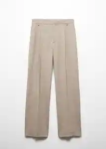 Pantalón Cesi Beige Talla 40 Mujer Mango