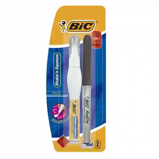 Bic Corrector Lapiz Shake y Sq Bls