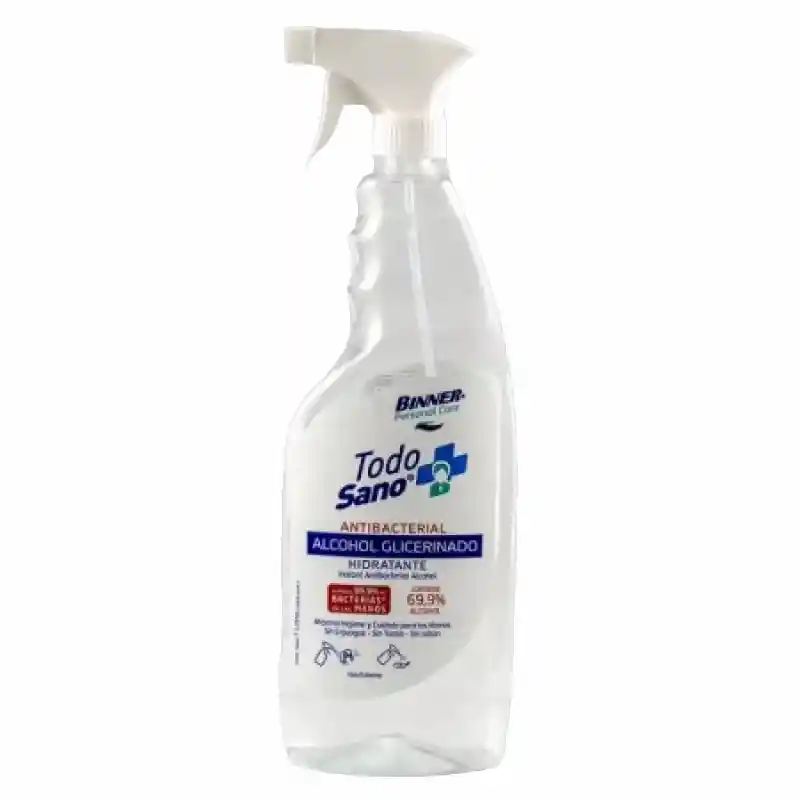 Binner Alcohol Glicerinado Hidratante Todo Sano