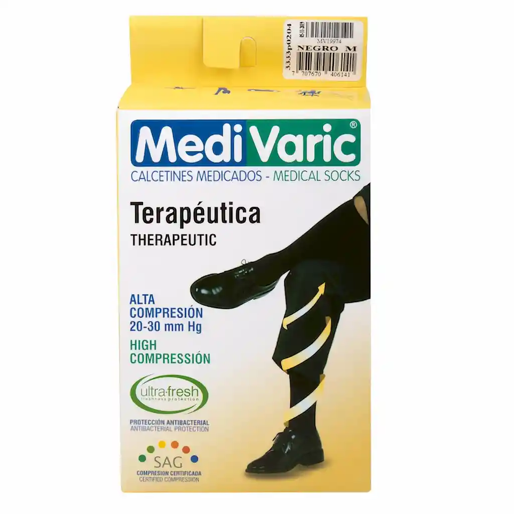 Mediva Calcetin Hombre Talla M Negro Alt