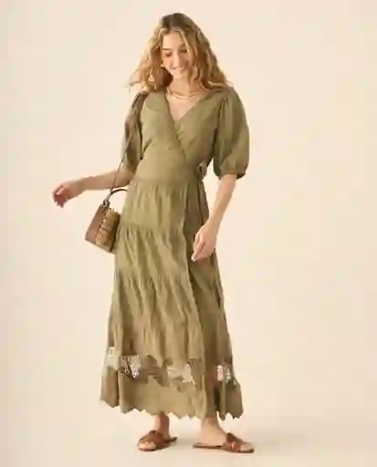 Vestido Verde Serenidad Claro Talla XL 693G207 Esprit