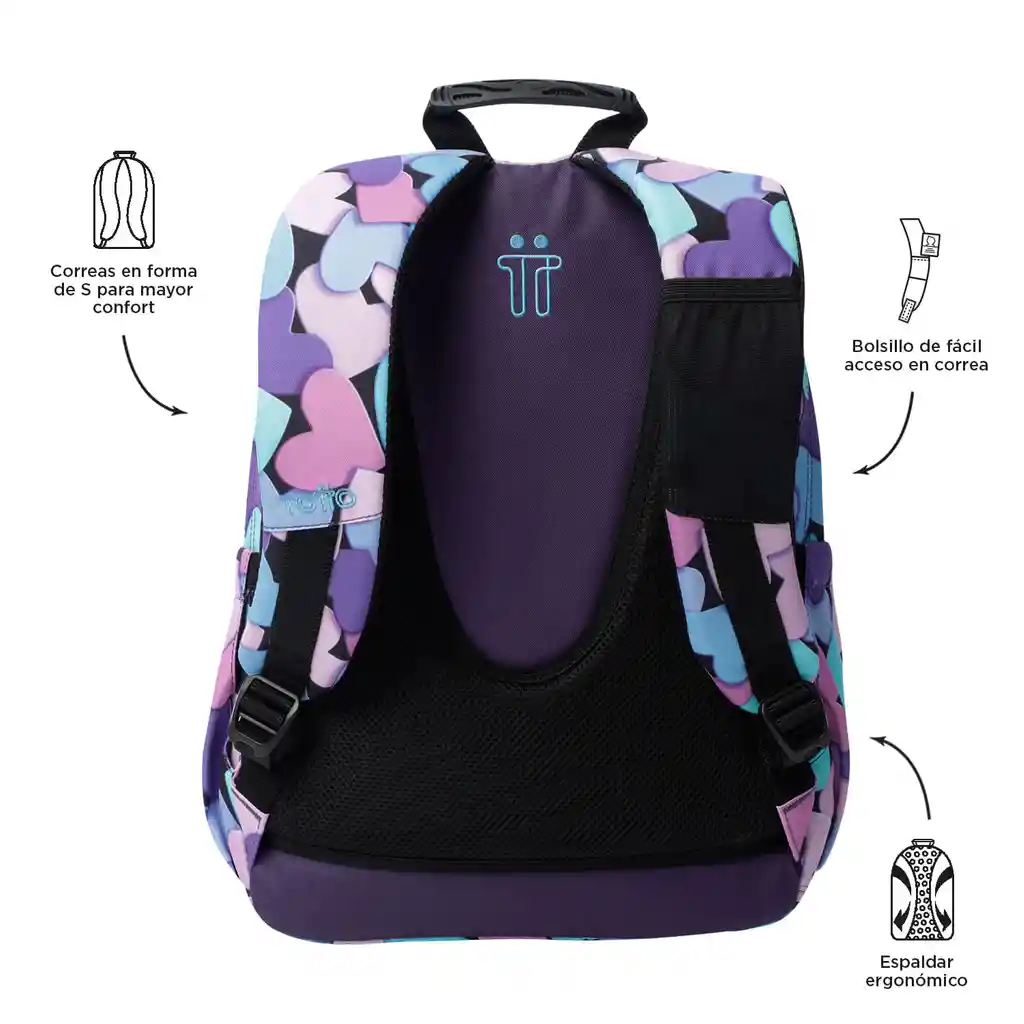 Morral Juvenil Porta Pc 14" Acuarela Azul