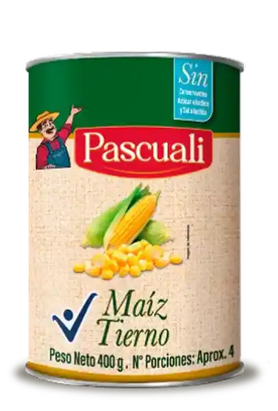 Pascuali Maíz Sin Sal y Sin Azúcar