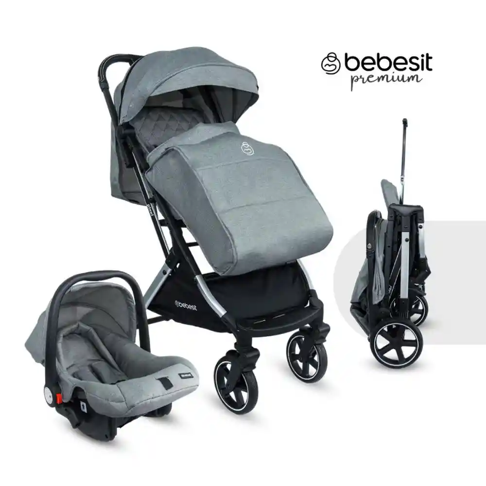 Bebesit Coche Travel System Compacto Pixel Gray
