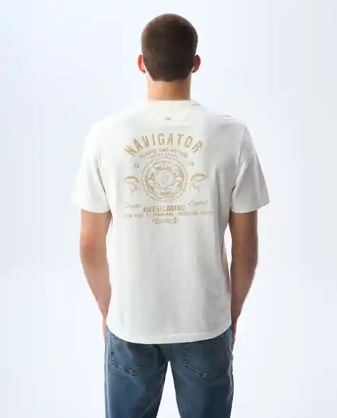 Camiseta Hombre Crudo Talla M 841G021_CRU110606 Americanino
