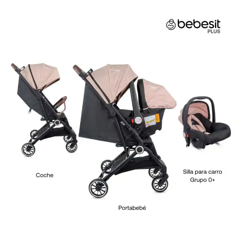 Bebesit Coche Travel System Compacto Micro Pink