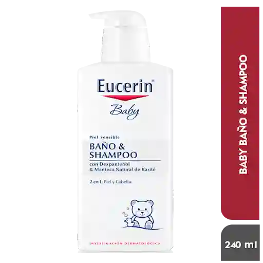 Eucerin Baby Baño y Shampoo 2 en 1 para Cabello y Piel