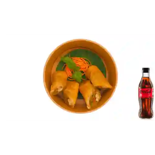 Combo Egg Rolls + Coca Cola Sin Azúcar 300ML