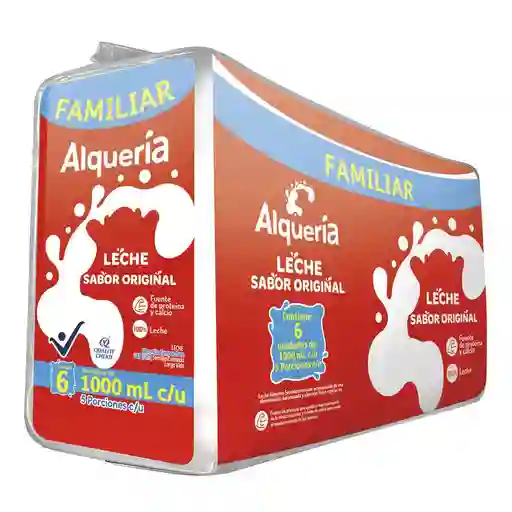 Leche Alqueria Semidescremada Original Sixpack (6000 Ml)