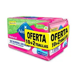 Nosotras Toallas Higiénicas Tela Tipo Algodón Sin Alas 