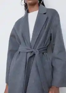 Abrigo Batin Gris Talla XL Mujer Mango