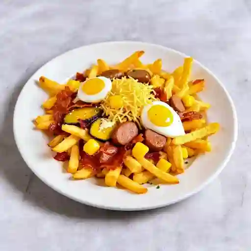 Salchipapa cangre explosiva