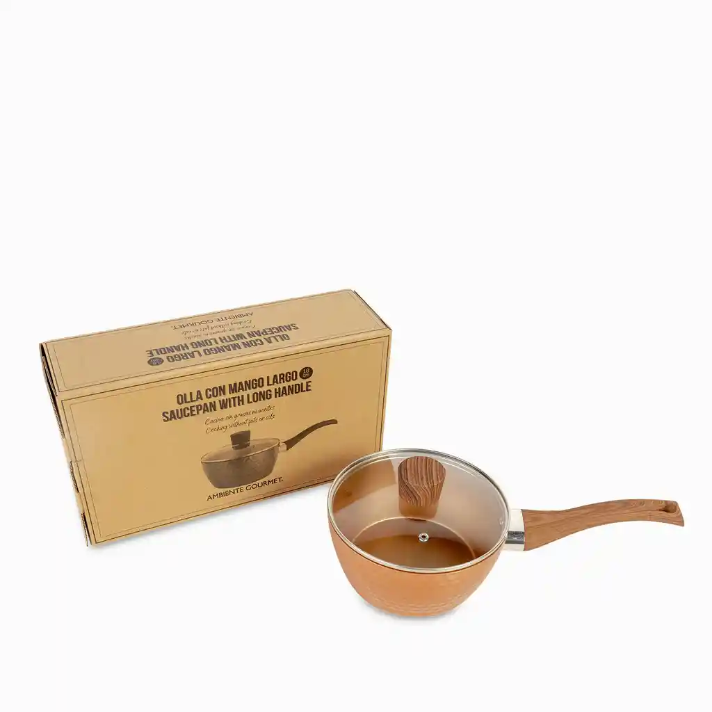 Olla Con Mango Largo Destro Copper 18 cm Ambiente Gourmet