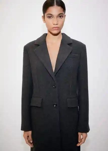 Abrigo Islandia Gris Talla M Mujer Mango