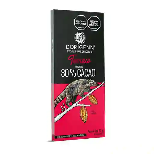 Barras de Chocolate Dorigenn Tumaco Al 80% Cacao (70 Gr)