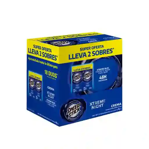 Desodorante Speed Stick Crema Xtreme Night X 18 Duo Sachets