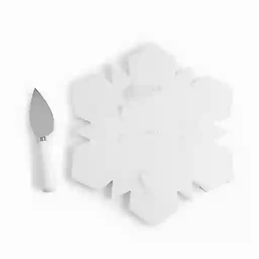 Set Tabla Snowflake y Cuchillo Quesos Ambiente Gourmet