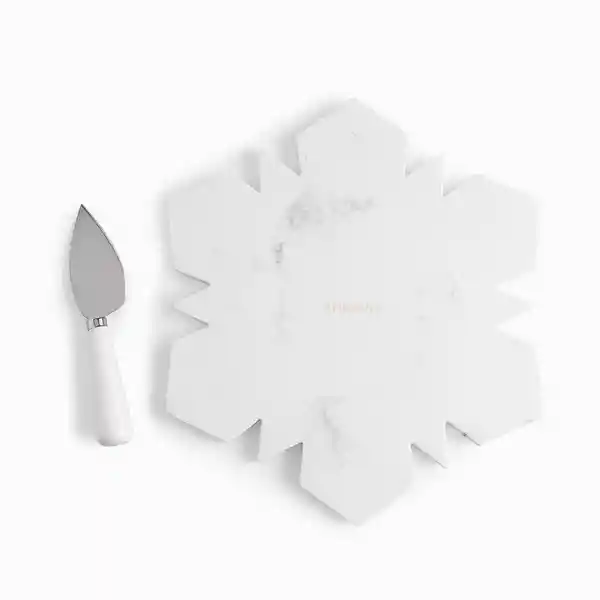 Set Tabla Snowflake y Cuchillo Quesos Ambiente Gourmet