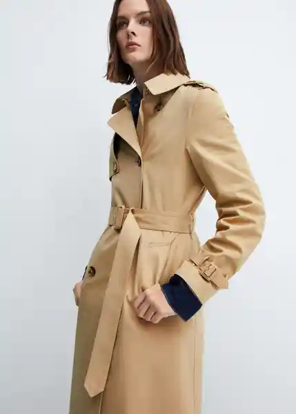 Abrigo Trench Polana Mujer Piedra Talla 18 Mango