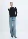 Top Gasparin Navy Talla S Mujer Mango