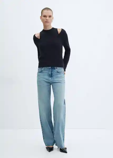 Top Gasparin Navy Talla S Mujer Mango