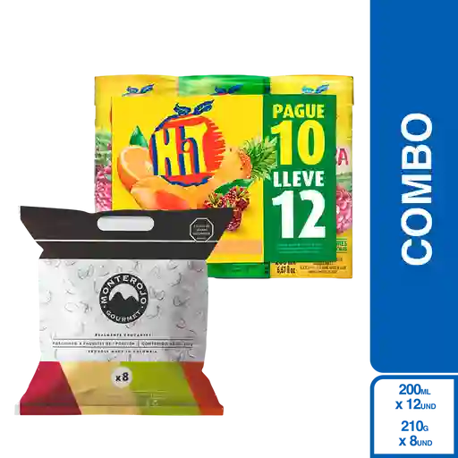 Combo 8 Papas Con Nachos+Sixpack Jugos Hit Surtidos