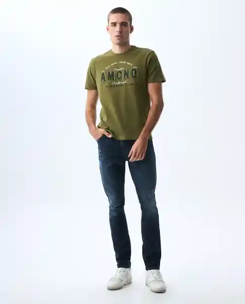 Camiseta Hombre Verde Talla XXL 841G002_VER180527 Americanino