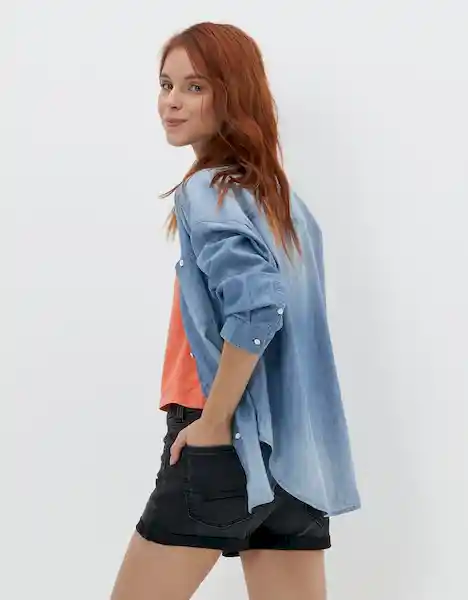 Camisa Mujer Azul Talla LARGE 400386021734 American Eagle