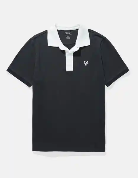 Polo Hombre Negro Talla: MEDIUM 4882167 American Eagle