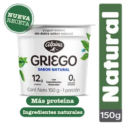 Alpina Yogurt Griego Entero Sabor Natural 