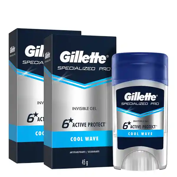 Desodorante Antitranspirante Hombre Gillette Specialized Pro Gel Cool Wave 45 g Pack 2 Unidades