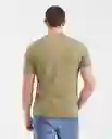 Camiseta V Neck Masculino Verde Cerro Oscuro Talla M Chevignon