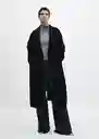 Abrigo Batin Negro Talla 26 Mujer Mango