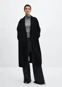 Abrigo Batin Negro Talla 26 Mujer Mango